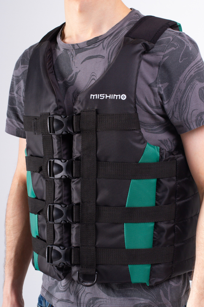 Жилет спасательный MISHIMO PRO Премиум качества Черно-зеленый в Камышине