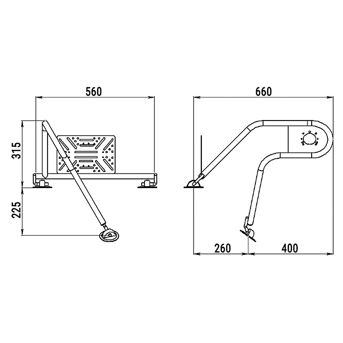 Стойка рулевая с креплением на баллон надувной лодки 25мм в Камышине