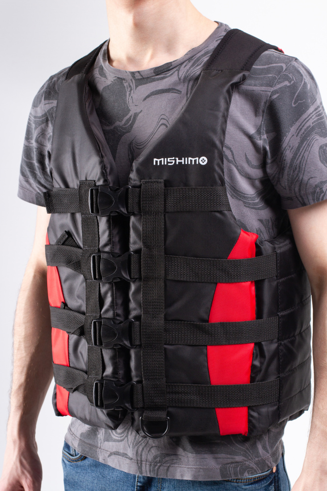 Жилет спасательный MISHIMO PRO Премиум качества Черно-красный в Камышине