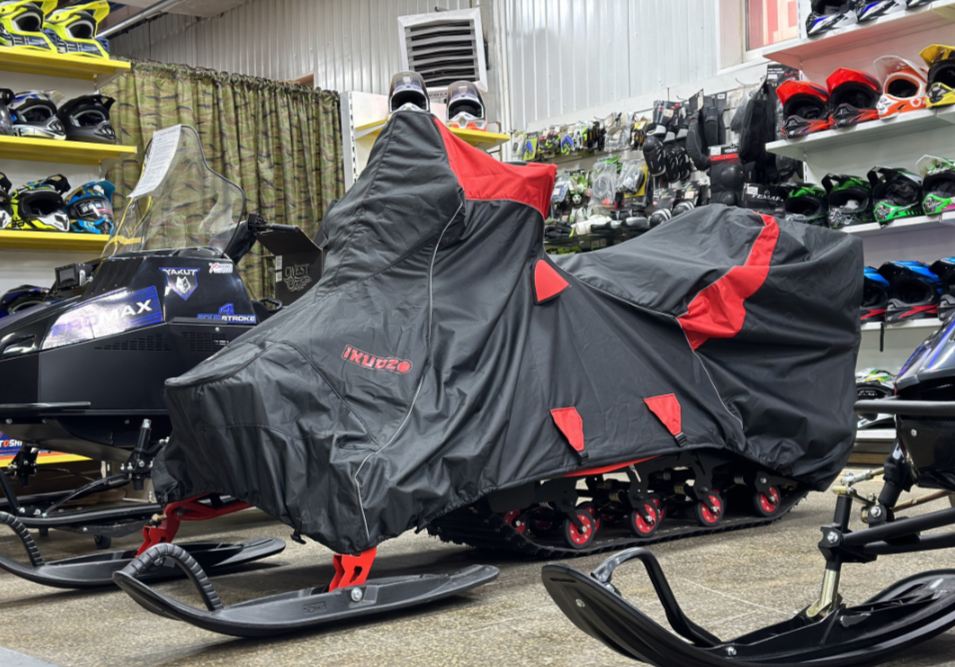 Чехол транспорт. снегохода IKUDZO HUNTER черно-красный Оксфорд ПРЕМИУМ качества с лого IKUDZO в Камышине