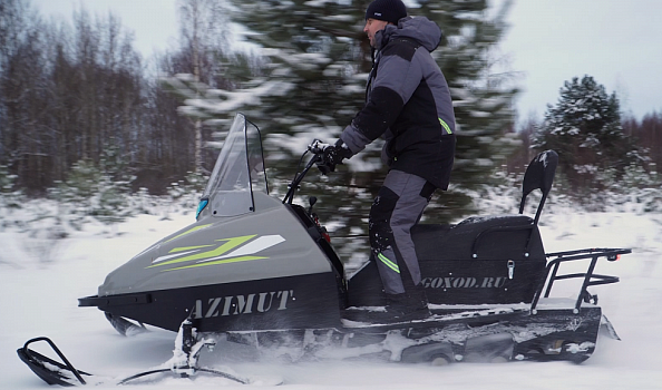 Миниснегоход Бурлак Азимут 24 л.с. , эл.запуск, реверс, тормоз гидравл, капот серый в Камышине