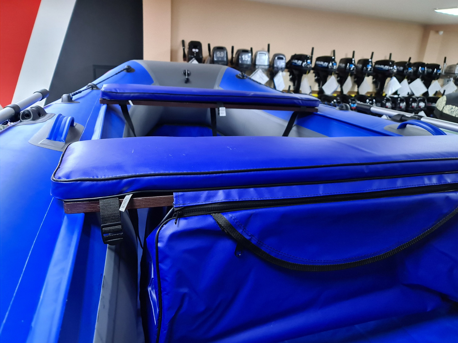 КОМПЛЕКТ МЯГКИХ НАКЛАДОК С СУМКОЙ ДЛЯ ЛОДОК 110Х20 СИНИЙ в Камышине