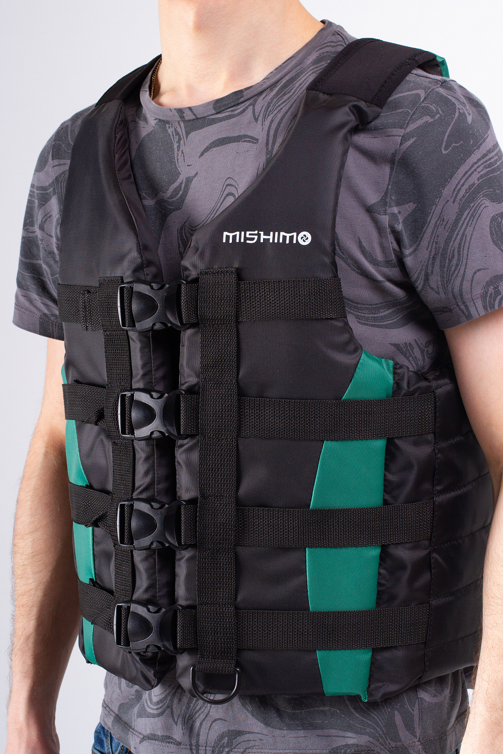 Жилет спасательный MISHIMO PRO Премиум качества Черно-зеленый в Камышине