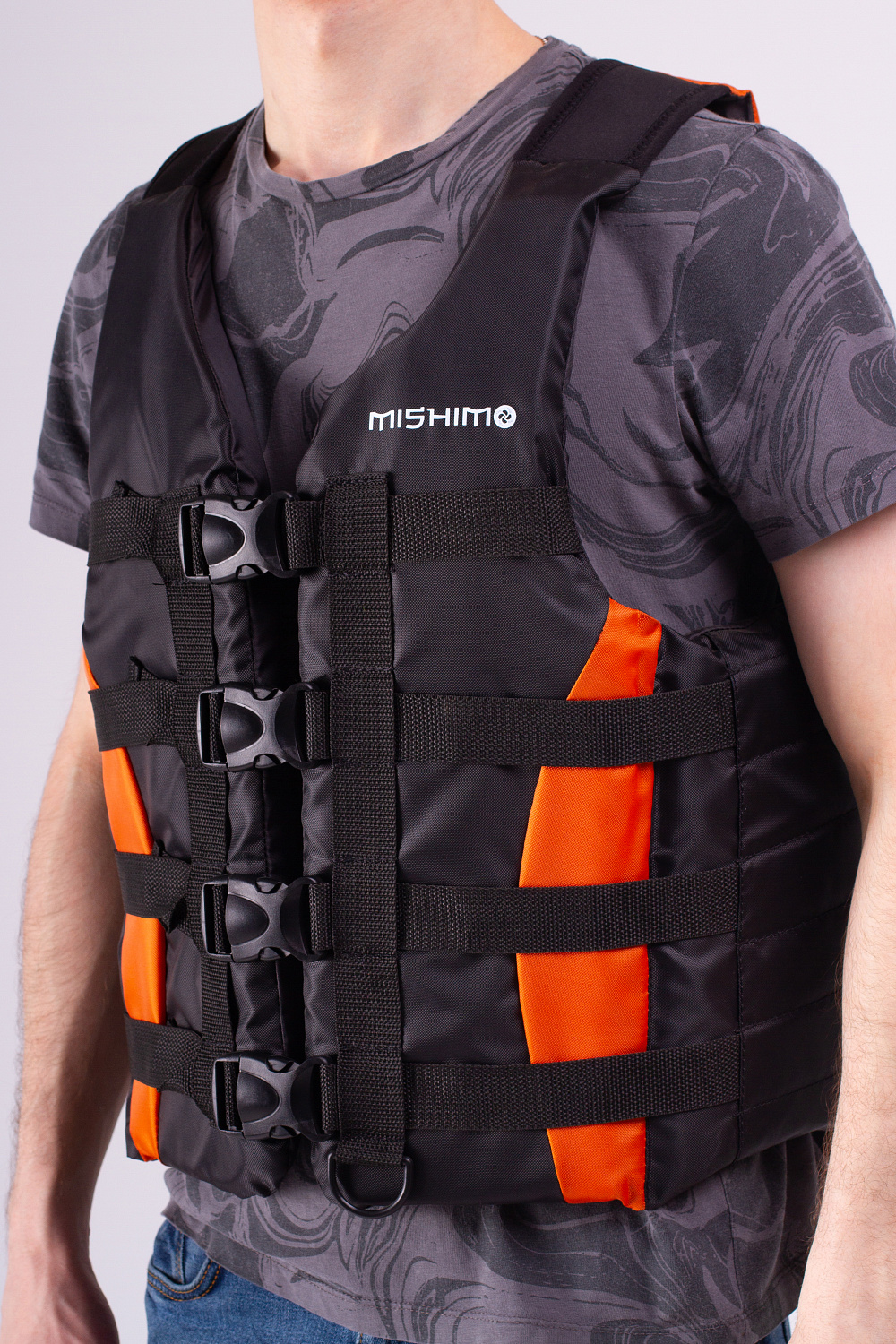 Жилет спасательный MISHIMO PRO Премиум качества Черно-оранжевый в Камышине